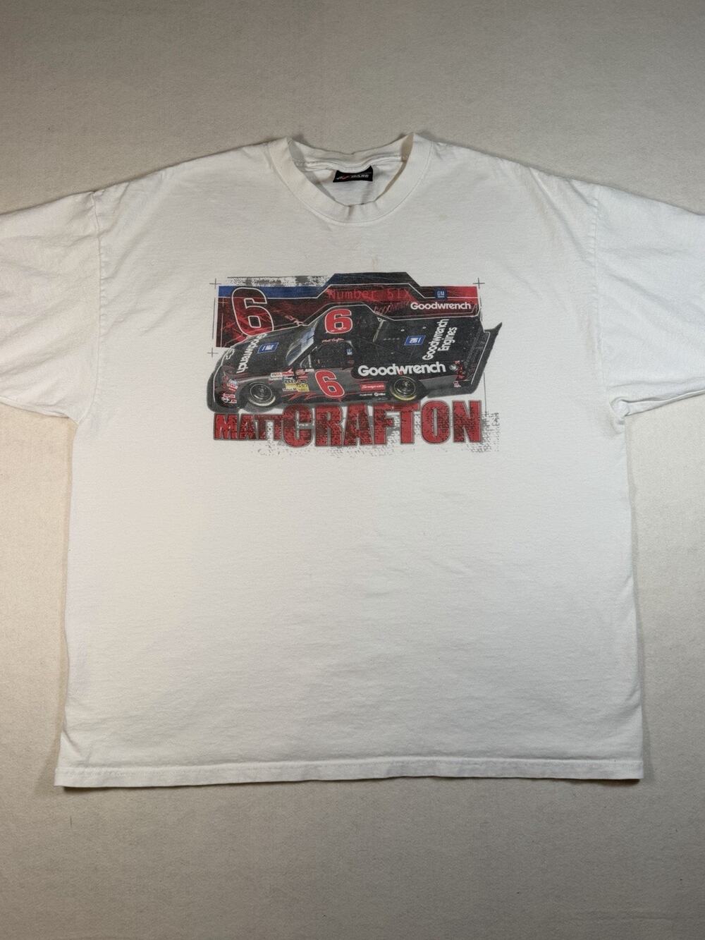 Matt Crafton #6 Goodwrench NASCAR T Shirt Mens XL White Chase Authentics Racing